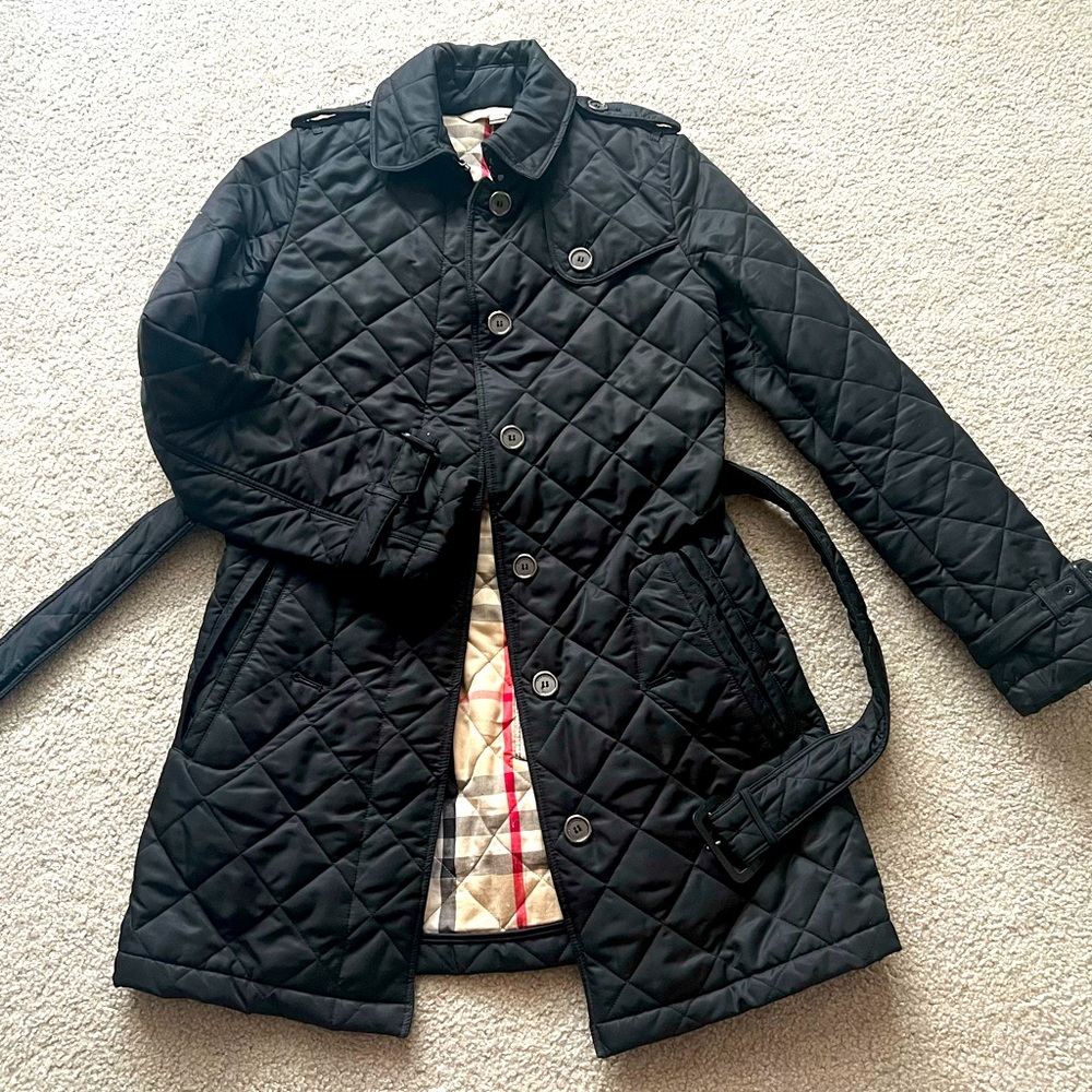 Authentic Burberry Brit belted quilted Jacket XS